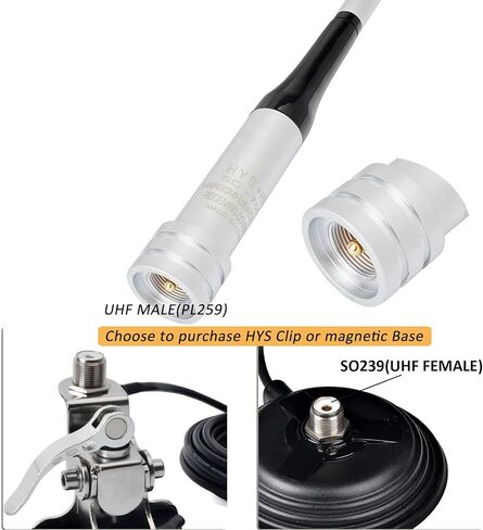 HYS Amateur VHF/UHF Mobile Radio Antenna, 42.7inchs, FM Transceiver UHF Male Antenna for 2m 70cm 144Mhz/430Mhz Dual Band Portable Amateur Car/Truck Radio in Saudi Arabia
