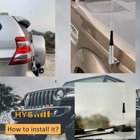 HYS Amateur VHF/UHF Mobile Radio Antenna, 42.7inchs, FM Transceiver UHF Male Antenna for 2m 70cm 144Mhz/430Mhz Dual Band Portable Amateur Car/Truck Radio in Saudi Arabia