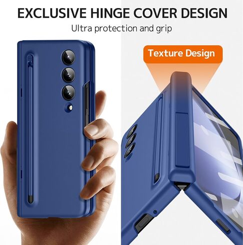 NINKI Compatible Samsung Galaxy Z Fold 3 Case with S Pen Holder and S Pen,Kickstand Hinge Protection Case for Samsung Z Fold 3 Case Screen Protector,Samsung Fold 3 Case Galaxy Fold 3 Phone Case Black in Saudi Arabia