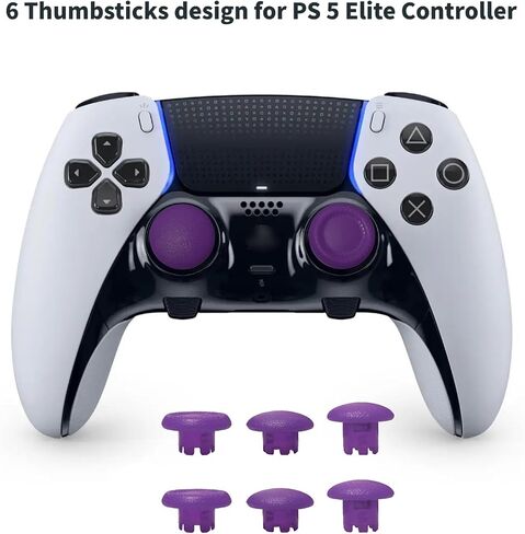 مجموعة استبدال مجاذيف أعواد الإبهام وأزرار التشغيل لوحدة تحكم PS5 Edge - ملحقات المجاذيف الخلفية لعصي الإبهام لوحدة تحكم PS5 Edge (10 مجموعات - أبيض + فضي) in Kuwait