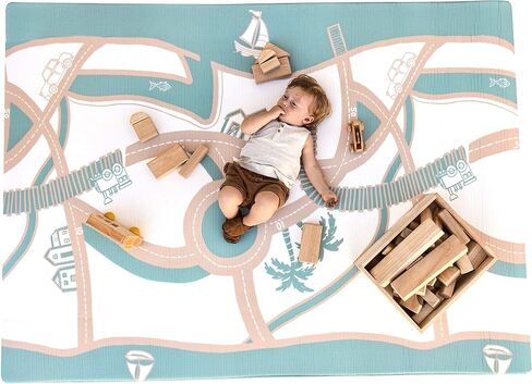 The Shwally PlayMat - Soft Baby Play Mat - Reversible Foam Floor Mat - Waterproof, Wipe-Clean, Durable, Non-Toxic and Hypoallergenic - Large (6.5' X 4.5') in Saudi Arabia