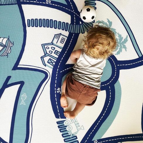 The Shwally PlayMat - Soft Baby Play Mat - Reversible Foam Floor Mat - Waterproof, Wipe-Clean, Durable, Non-Toxic and Hypoallergenic - Large (6.5' X 4.5') in Saudi Arabia