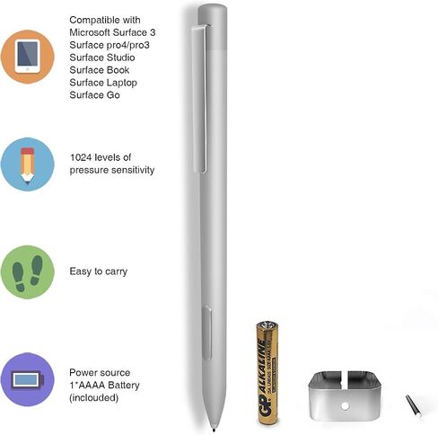 Surface Pen, Skymirror Microsoft Pen Compatible with Surface Pro 11/10/9/8/7+/X/7/6/5/4/3, Surface Book 3/2/1, Surface Go, Surface Laptop, Surface Go Laptop with high Pressure Sensitivity in Saudi Arabia
