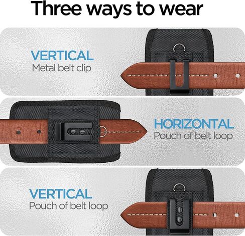 Nylon Cell Phone Holster with Belt Clip for iPhone 15, 15 Pro, 14, 14 Pro, 13, 13 Pro, 12, 12 Pro, 11, 11 Pro, XR, S24, S23, ID Card Holder Pen Holder Universal Pouch, Black -M in Saudi Arabia