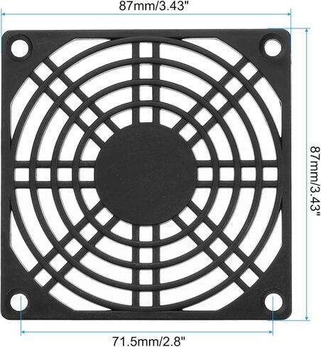 PATIKIL 80mm Fan Grill with Screws, 10 Pack ABS Plastic Frame Ventilator Grill Protector Mesh Dustproof Case Cover for Computer PC, Black in Saudi Arabia