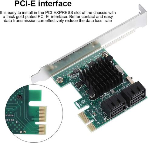 محول PCI Express إلى SATA، بطاقة توسيع PCIE ذات 4 منافذ إلى SATA 3.0 6G بطاقة توسيع SATA 3.0. in Saudi Arabia