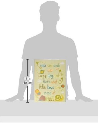 The Kids Room by Stupell Textual Art Wall Plaque, Snips and Snails and Puppy Dog Tails, 11 x 0.5 x 15, Proudly Made in USA in Saudi Arabia