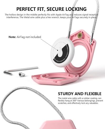 حامل بطاقة هوائية، عبوة واحدة من علبة بطاقة هوائية مع كابل سلكي، سلسلة مفاتيح علامات هوائية مضادة للخدش لعلامات Apple Air، ملحقات Airtag لجهاز تعقب مكتشف العناصر بنظام تحديد المواقع العالمي (GPS) in Kuwait