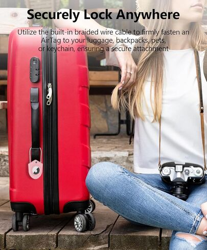 حامل بطاقة هوائية، عبوة واحدة من علبة بطاقة هوائية مع كابل سلكي، سلسلة مفاتيح علامات هوائية مضادة للخدش لعلامات Apple Air، ملحقات Airtag لجهاز تعقب مكتشف العناصر بنظام تحديد المواقع العالمي (GPS) in Kuwait