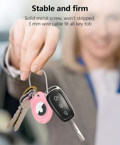 حامل بطاقة هوائية، عبوة واحدة من علبة بطاقة هوائية مع كابل سلكي، سلسلة مفاتيح علامات هوائية مضادة للخدش لعلامات Apple Air، ملحقات Airtag لجهاز تعقب مكتشف العناصر بنظام تحديد المواقع العالمي (GPS) in Kuwait