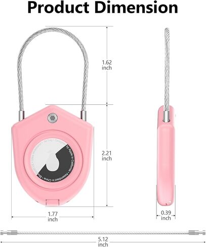 حامل بطاقة هوائية، عبوة واحدة من علبة بطاقة هوائية مع كابل سلكي، سلسلة مفاتيح علامات هوائية مضادة للخدش لعلامات Apple Air، ملحقات Airtag لجهاز تعقب مكتشف العناصر بنظام تحديد المواقع العالمي (GPS) in Kuwait