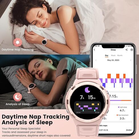AMAZTIM Smart Watches for Women,Lightest Fitness Tracker with 5ATM Waterproof,Answer/Dial Calls,1.3'AMOLED Ultra HD Display,AI Voice Assistant 24H Sleep/Heart Rate (Pink) in Saudi Arabia