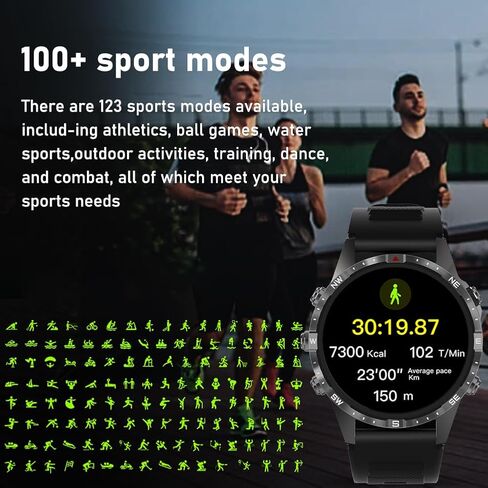 Smart Watch for Men Fitness Tracker (Make/Answer Call) Bluetooth Tactical Military Smartwatch Outdoor Waterproof Digital Sport Run Watches Heart Rate Monitor Step Counter for Android Phones iPhone in Saudi Arabia