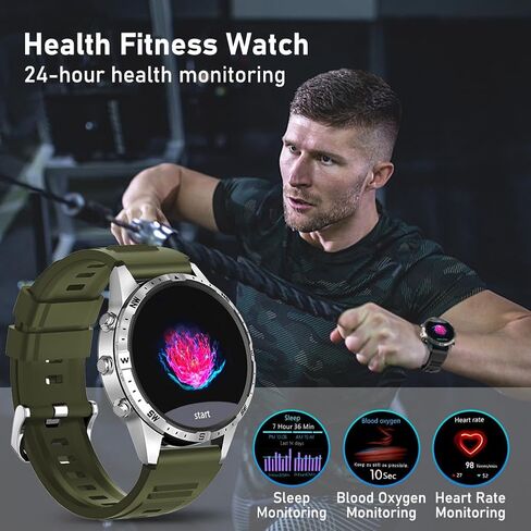 Smart Watch for Men Fitness Tracker (Make/Answer Call) Bluetooth Tactical Military Smartwatch Outdoor Waterproof Digital Sport Run Watches Heart Rate Monitor Step Counter for Android Phones iPhone in Saudi Arabia