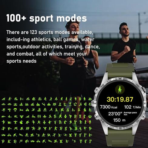 Smart Watch for Men Fitness Tracker (Make/Answer Call) Bluetooth Tactical Military Smartwatch Outdoor Waterproof Digital Sport Run Watches Heart Rate Monitor Step Counter for Android Phones iPhone in Saudi Arabia