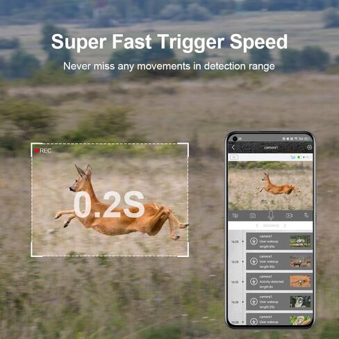 4G LTE Cellular Trail Cameras, 2K HD Live Streaming, Solar Powered Wildlife Game Camera Built-in SIM Card, Motion Activated 0.2s Trigger Time, Night Vision, IP66 Waterproof for Hunting in Saudi Arabia