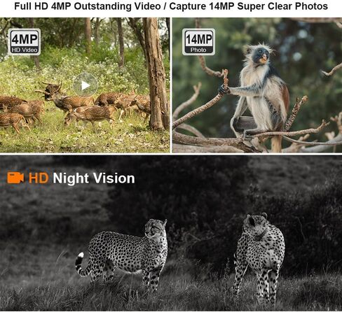 4G LTE Cellular Trail Cameras, 2K HD Live Streaming, Solar Powered Wildlife Game Camera Built-in SIM Card, Motion Activated 0.2s Trigger Time, Night Vision, IP66 Waterproof for Hunting in Saudi Arabia