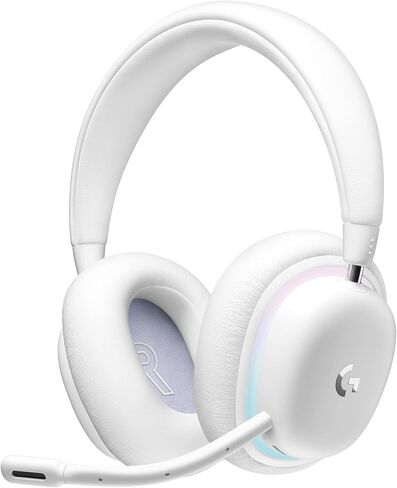 Logitech G735 Wireless Gaming Headset, Customizable LIGHTSYNC RGB Lighting, Bluetooth, 3.5 MM Aux Compatible with PC, Mobile Devices, Detachable Mic - White Mist (Renewed) in Saudi Arabia