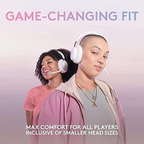 Logitech G735 Wireless Gaming Headset, Customizable LIGHTSYNC RGB Lighting, Bluetooth, 3.5 MM Aux Compatible with PC, Mobile Devices, Detachable Mic - White Mist (Renewed) in Saudi Arabia