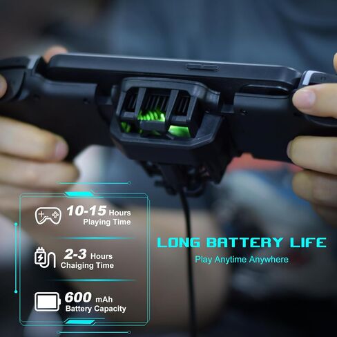arVin Mobile Game Controller for iPhone/iOS/Android/Switch/PC with RGB Cooling Fan/Turbo/Back Key/Vibration, Wireless Gamepad Joystick for iPhone 15/14/13/Galaxy 24/23/22/One Plus/Call of Duty/Genshin in Saudi Arabia
