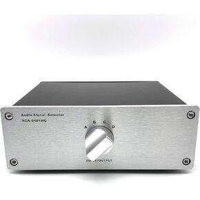 3 to 3 RCA Audio Source Signal Switch Box Manual Passive Audio Splitter 3 in 3 Out L/R Channel Stereo Lossless Selector Silver Plated Shielded Cable (RCA 0303)