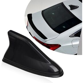 1 PC Car Antenna, 6.29" x 3.07" x 2.75" ABS Paint Process Shark Fin Tail Waterproof Rubber Ring Stable Signal Receiving Antenna, No-Punch Design Accessories, for Cars (Carbon Fiber Black)