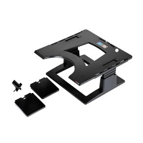 3M Adjustable Laptop Stand, Raise Screen Height to Reduce Neck Strain, 3" Height Adjustment, Large Platform for Docking Station, Non-Skid Base Keeps Laptop Secure, Cable Management, Black (LX500)