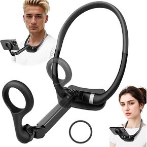 Magnetic Neck Phone Holder, Cell Phone Mount Lazy Bracket with Long Pole and Chest Pad, 2 in 1 Hand Free POV/Vlog Video Shooting Holder for Recording, Fit for iPhone 15 14 13 12 Series & Android