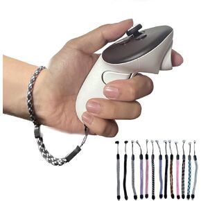 Improved Replacement Wrist Straps for Oculus Quest 3 Gen Controller, Sturdy Comfy Adjustable Hand Strap for Oculus 3, Easy Attach White Resin Stopper for Oculus Controllers