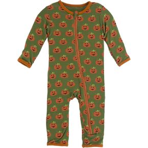 KicKee Pants Halloween Celebrations Print Coverall with Zipper, Baby Romper, Back Flap One-Piece