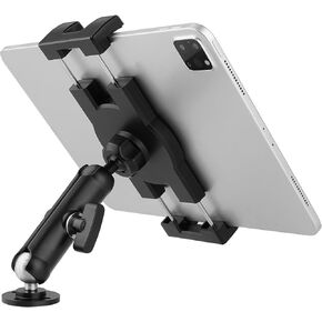 Aluminum Heavy Duty Drill Base Tablet Mount for Truck,Commercial Vehicles,Dashboard,Boat,Car and Wall,Tablet Holder for truck Compatible with 4"-12.9" iPad Pro/Mini/Galaxy Tab,Large Case Friendly