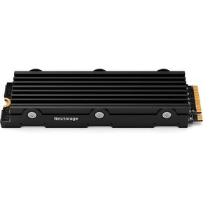 Nextorage Japan 2TB Internal SSD Compatible with PS5 Console and PC M.2 2280 with Heatsink PCIe Gen4.0 NVMe NEM-PAB2TB DRAM Less Max. Transfer Rate Read: 7400MB/s, Write: 6400MB/s Solid State Drive