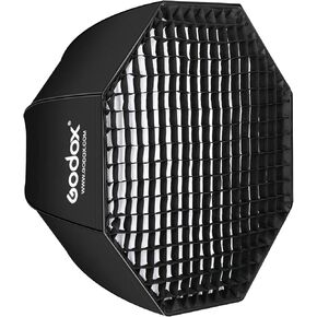 GODOX Umbrella Softbox with Grid - Portable 37.5 inches/95cm Octagon Reflector for Studio Photography Speedlite Flash, Compatible with Canon Nikon Sony