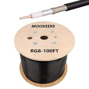 RG8 Coaxial Cable 100ft,Low Loss RG8 Cable 100 Feet,RG8 Coax Cable 50 ohm,without wood spool