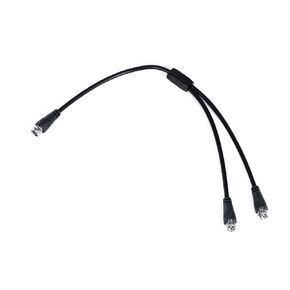 F Type Coax Cable Splitter F Male to F Dual Male Cable 75Ohm for Cable Connection, TV, Satellite Receiver (with 3 F Male to F Female adapters) 1 Pack