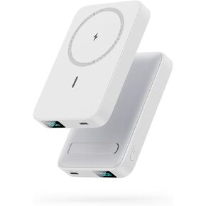 Magnetic Portable Charger 10800mAh Wireless Power Bank with Foldable Stand,LED Display 25W USB-C in/Output Fast Charging External Battery Pack for Magsafe,iPhone 15/14/13/12 Pro/Pro Max/Plus