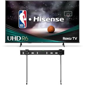 تلفزيون Hisense الذكي مقاس 58 بوصة بشاشة LED بدقة 4K UHD R0KU + حامل حائط مجاني مع وضع ألعاب Wi-Fi وتوافق صوت DTS Studio مع مساعد Google ومعدل حركة Alexa 120 HDR10 (متجدد) in Kuwait