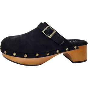 Women's Classic Clogs Faux Wood Heel Slip On Shoes