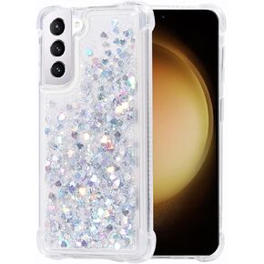 Galaxy S24 Case, Galaxy S24 Glitter Case Clear Sparkle Floating Liquid Soft TPU Cushion Luxury Fashion Girly Women Cute Case for Samsung Galaxy S24 (Butterfly)
