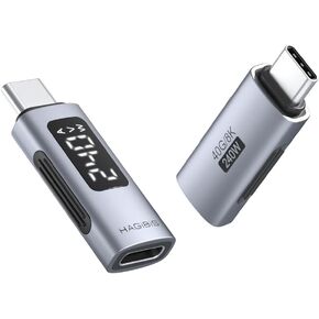 محول USB C بشاشة LED من Hagibis بقدرة 240 وات 40 جيجابت في الثانية 8K@60 هرتز، موصل USB4 لـ Thunderbolt 4/3، iPhone 15 Pro Max، كاشف اختبار عرض مراقبة الشحن السريع للجهد الحالي