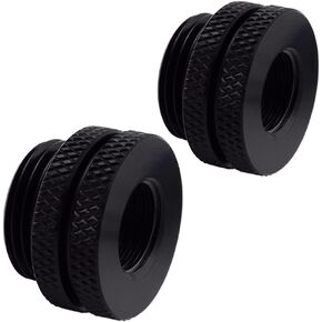 G1/4" Pass-Through Fittings Extender Connector with Sealed O-Ring for Computer Water Cooling System, Black, 2 Pack
