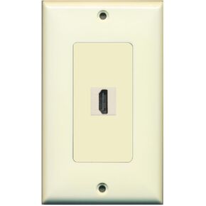 RiteAV HDMI 2.0 Wall Plate 1 Gang Decorative - 1 Port - Light Almond