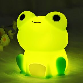 Lampeez Frog Night Light, Cute Frog Gifts for Kids, Soft Silicone Lamp Kids Nursery Nightlight LED Touch Light, Kids Bedroom Decor as Xmas Birthday Gifts for Boys Girls