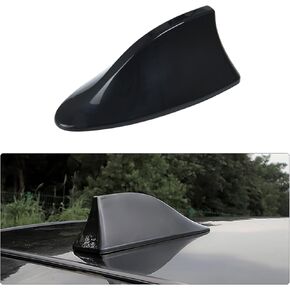 Shark Fin Antenna Cover for Car, Auto Top Roof Aerials AM/FM Radio Signal Base with Adhesive Tape, Decorative Top Mounted Dummy Roof Aerial, Universal Car Accessories (Black)