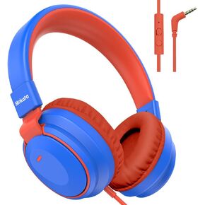 Headphone Kids Volume Limited 85/96dB Wired Over-Ear/On-Earr Foldable Headset with Inline Cable Aux 3.5mm Cord Mic for Boy Girl Child School PC Notebook Tablet Pink