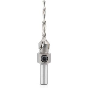 Amana Tool - (55124) Carbide Tipped 82° Countersink with Slow Spiral Stepped Drill, 8 & #9-10 Screws 7/16 Dia x 11/64 Drill D