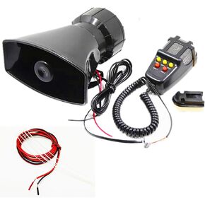 Siren Police Car Siren Horn Speaker Car Shouting Alarm Police Horn with Microphone Amplifier 12V 80W Emergency Sound Amplifier Alarm PA MIC System Kit Alarm Horn Car Horn Truck Motor Yacht ect