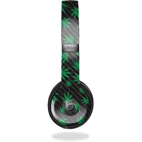 Carbon Fiber Skin Compatible with Beats Solo 4 - Marijuana - Premium 3M Vinyl Protective Wrap Decal Cover - Easy to Apply | Crafted in The USA by MightySkins