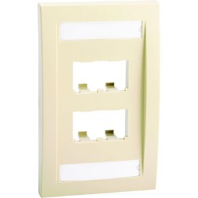 Panduit CFPE4EIY 1-Gang 4-Port Faceplate, Electric Ivory