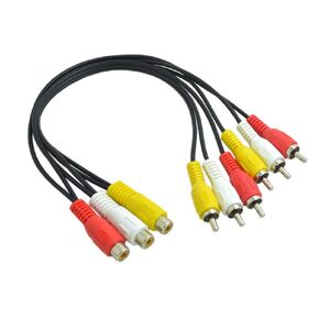 BronaGrand 3 RCA Female Jack to 6 RCA Male Plug Splitter Audio Video Av Adapter Cable 12inch